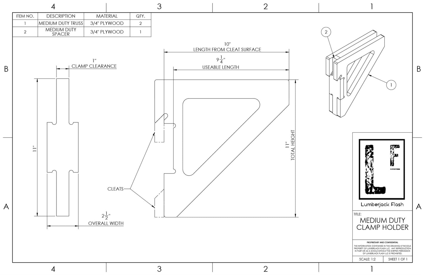 Medium Duty Bar Clamp Holder